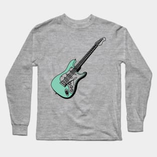 Sea Foam Green Electric Guitar Long Sleeve T-Shirt